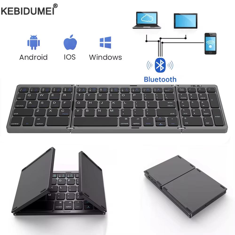 Gaming Keyboard Budget - Opvouwbaar draadloos Bluetooth-toetsenbord, oplaadbaar opvouwbaar toetsenbord