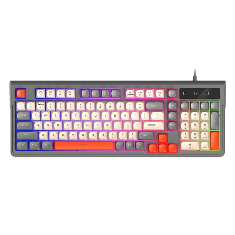 Gaming Keyboard That Is Quiet - Stil 98-toetsen gamingtoetsenbord Bedraad RGB-achtergrondverlichting met