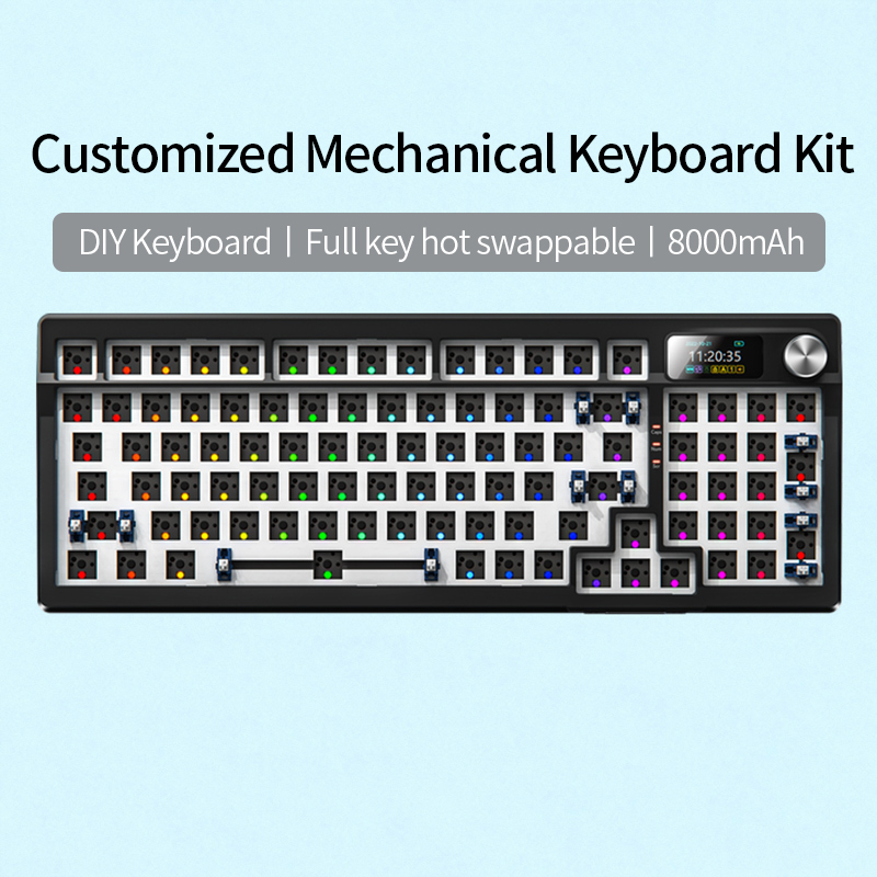 Keyboard Gaming Transparent - YINDIAOY95 Mechanische toetsenbordkit met scherm RGB-verlichte