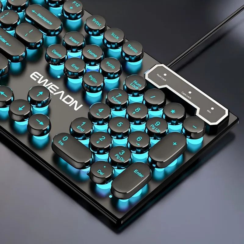 Gaming Keyboard Backlit - Retro Punk mechanisch toetsenbord-muisset Bedraad Draadloos
