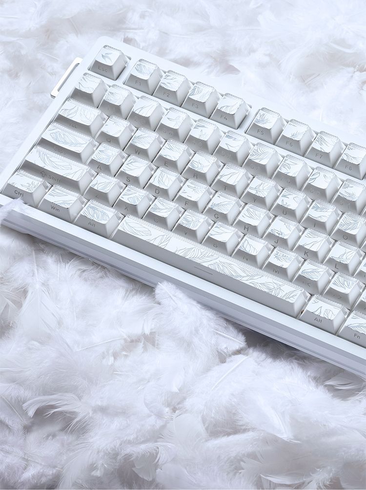 Gaming Keyboard Tkl - Verenpatroon 97 Keycaps Cherry Profiel Lichtblauw