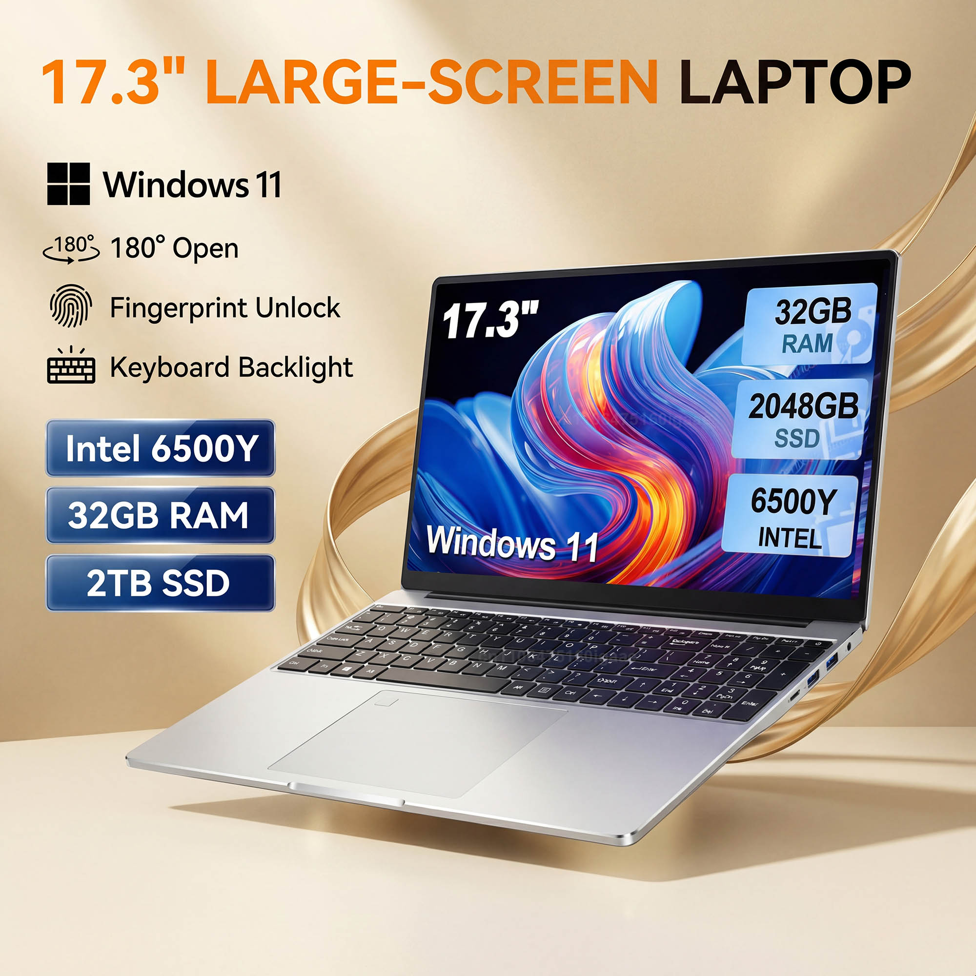 Gaming Keyboard Backlit - HOT 17,3-inch laptop met groot scherm