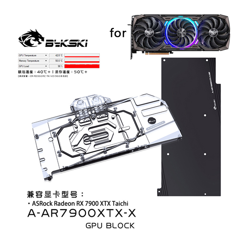 Amd Vga Rx 7900 Xtx - Bykski Waterblok Gebruik voor ASRock AMD