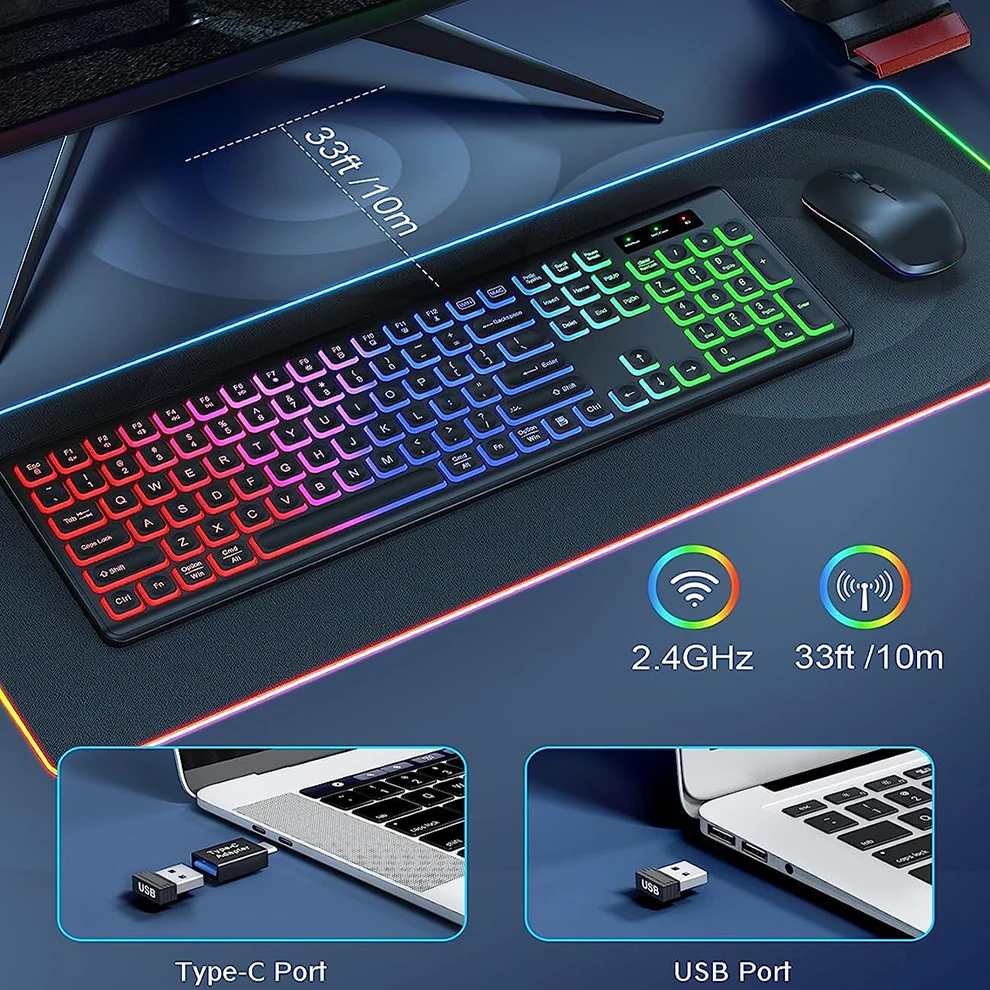 Draadloos toetsenbord en muisc - Gaming Keyboard Budget recensie en prijs