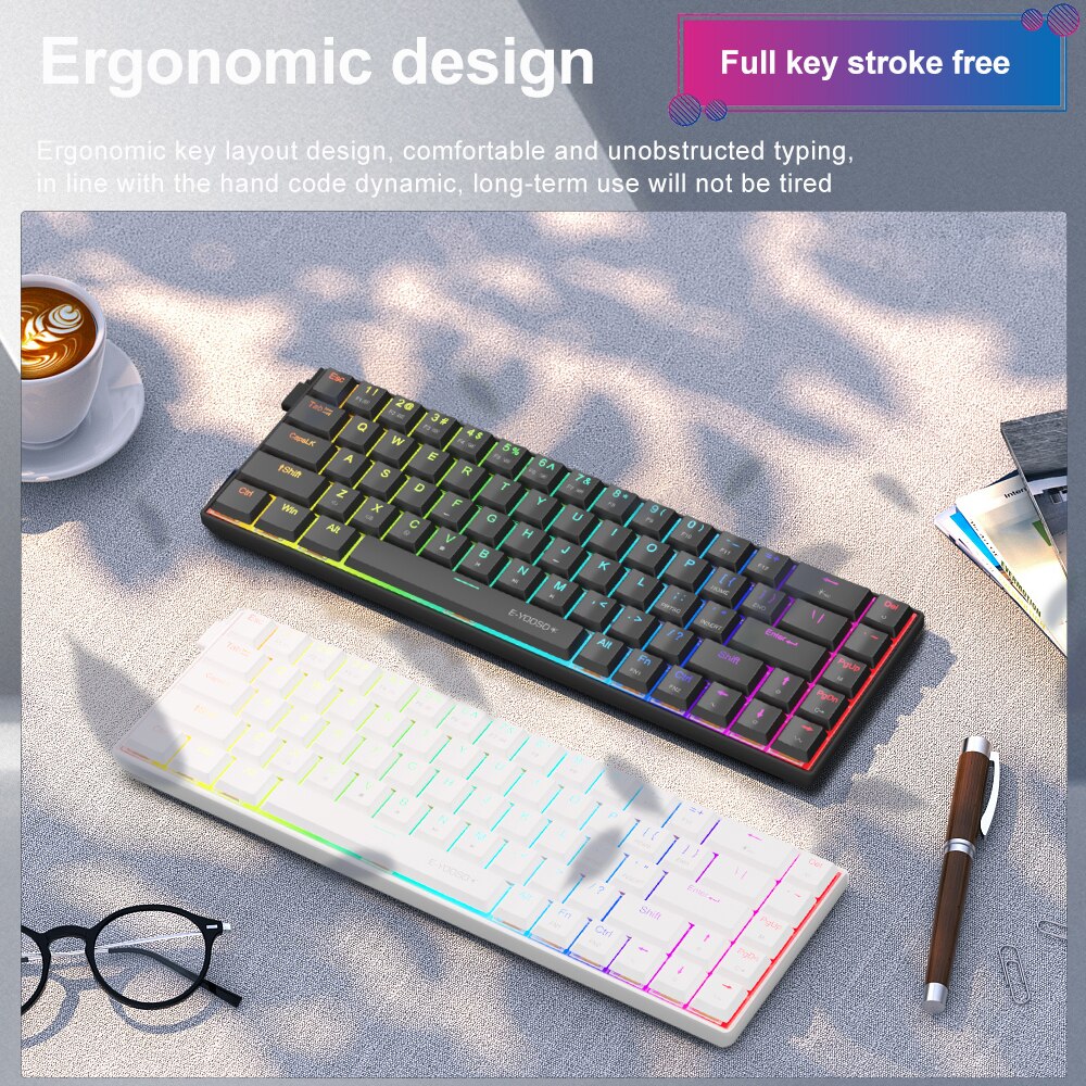 E-YOOSO A68 RGB Mini Slim USB  - Gaming Keyboard Budget recensie en prijs