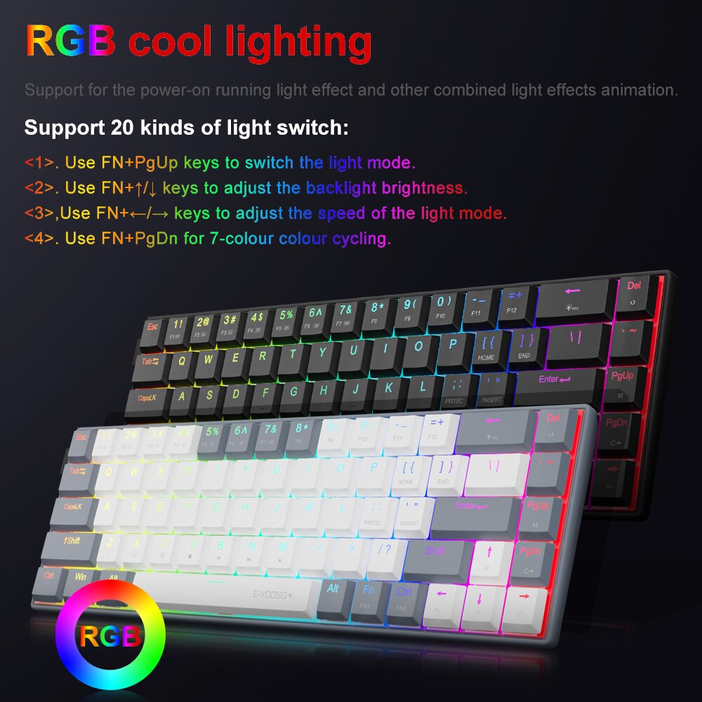 E-YOOSO A68 RGB Mini Slim USB  - Gaming Keyboard Budget recensie en prijs