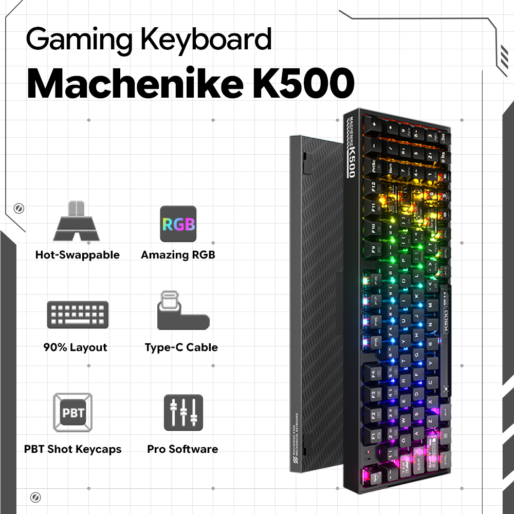 Machenike K500-B94 V2 Bedraad  - Keyboard Gaming Transparent recensie en prijs
