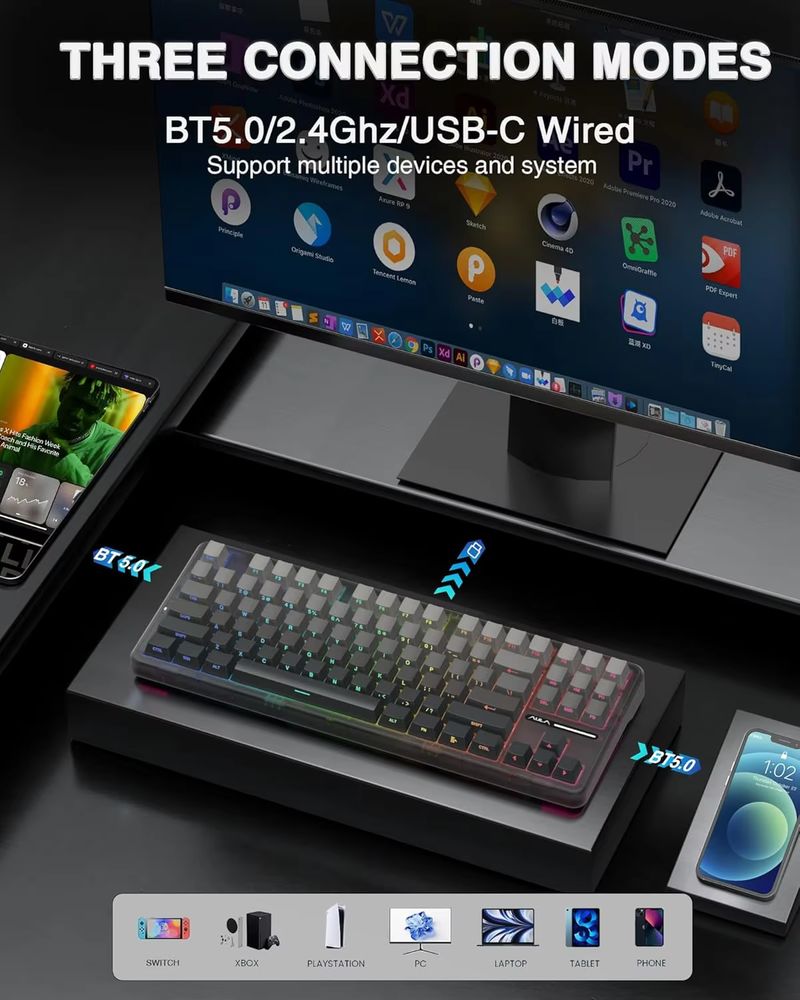 Aula F87 Draadloos Mechanisch  - Gaming Keyboard Tkl recensie en prijs