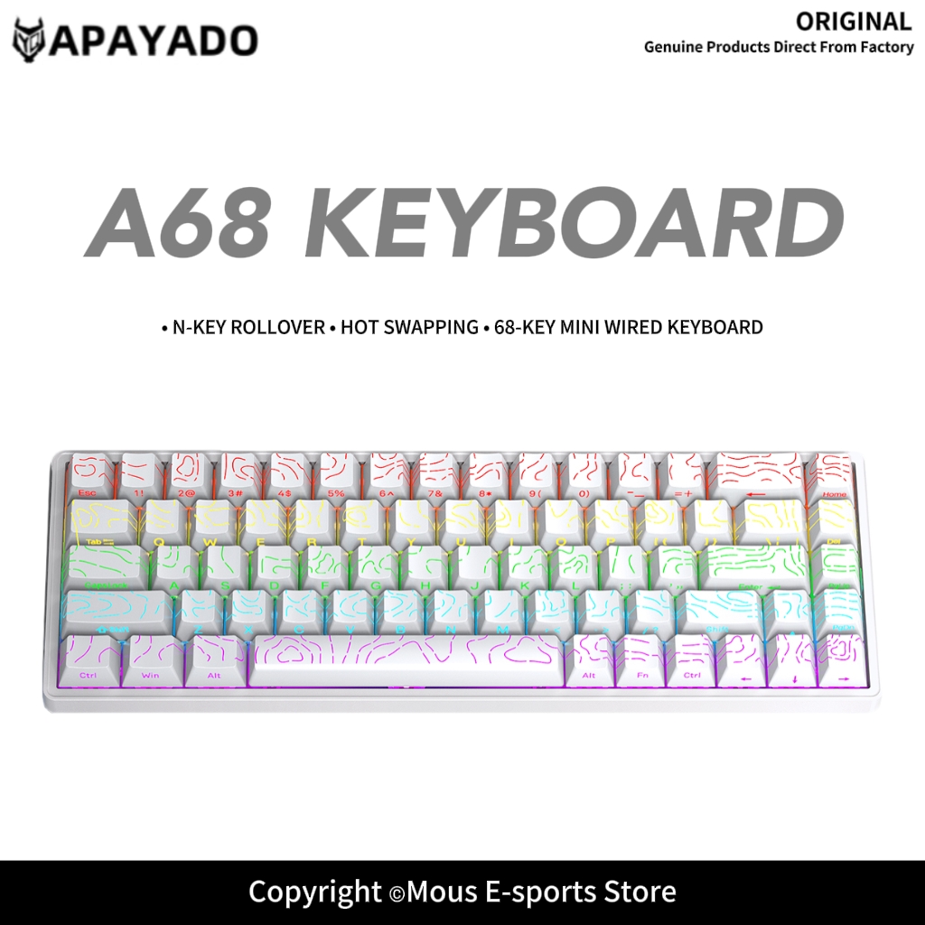 APAYADO A68 Bedraad mechanisch - Gaming Keyboard Budget recensie en prijs